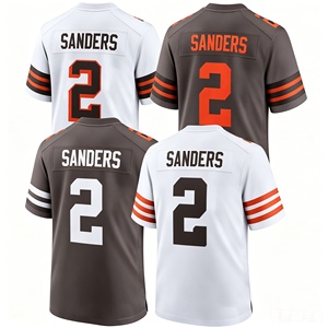 Cleveland Browns voor heren # 2 Shedeur Sanders Gestikte Voetbaltrui Premium Borduurwerk Op Maat Groothandel Bulk Sportuniform - Product Image 1