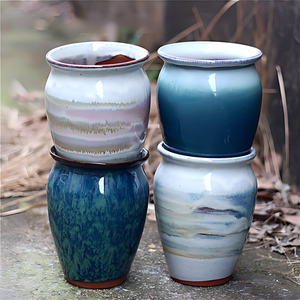 กระถางดินเผาขนาดใหญ่แบบเจาะรู สำหรับปลูกไม้อวบน้ำและต้นไม้ลำต้นใหญ่ ตกแต่งสวน - Product Image 1