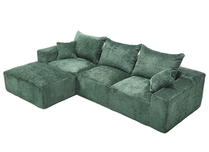Stylish Chenille Convertible L-Shaped Sofa <b>Set</b> Excellent Touch Intimate Comfort <b>Large</b> Seated Depth Free Stretch Full Compression - Product Image 3