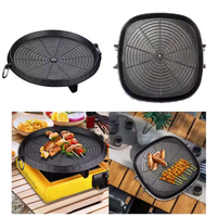 Wajan Panggangan Portabel Batu Maifan Anti Lengket untuk Luar Ruangan, Pelat Panggangan BBQ, Wajan Panggangan Barbekyu Korea