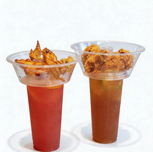 Vasos Desechables Ecológicos de PP Transparente de Doble Capa de 90 mm con Tapas y Compartimento para Snacks, Ideales para Fiestas de Cine - Product Image 4