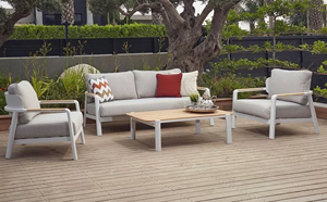 Moderno 4 pezzi in alluminio Set di mobili <span class=keywords><strong>da</strong></span> <span class=keywords><strong>esterno</strong></span> soggiorno adatto per l'hotel <span class=keywords><strong>esterno</strong></span> tra cui Patio divano in tessuto - Product Image 2