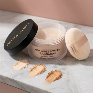 Fond de teint en poudre libre ProduxPro OEM, fini naturel, certifié Halal, couvrance optimale pour femmes, teint clair/clair moyen/foncé/foncé moyen - Product Image 3