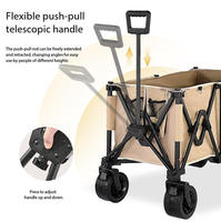 Chariot utilitaire pliable à quatre roues avec poignée réglable, chariot pliable pour coffre de voiture et rangement d'outils
