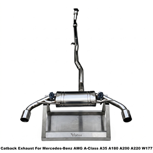 Sistema de escape de acero inoxidable Vortex Track-Ready para mejorar la potencia del motor, compatible con Mercedes-Benz AMG Clase A A35 A180 A200 A220 W177 - Product Image 1