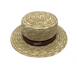 Chapeau de soleil écologique en paille naturelle imprimé sérigraphié pour femmes et hommes - Promotionnel, été, style cowboy/cowgirl, plage, oversize, plat - Product Image 6