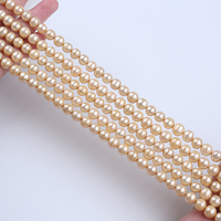 Vente en gros de perles de pommes de terre 8-9mm perles en vrac bleu, rose, vert, champagne couleur or brins de perles d'eau douce