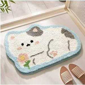 Tapis de porte absorbant et résistant à l'usure pour salle de bain et chambre, aspect cachemire, motif imprimé <span class=keywords><strong>Alien</strong></span> et petites fleurs fraîches HAPPY - Product Image 4