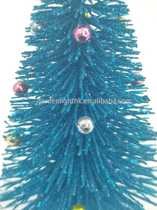 6.2 Inch Mini Blue <b>Artificial</b> Christmas <b>Tree</b> with Glitter Star & Colorful Balls Ornaments - Desktop Xmas Decor for Home Party - Product Image 3