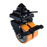 Roda Kontainer Pengangkut Beban Berat 3-5 Ton Berbahan Baja Poliuretan dengan Pemasangan Samping, Rem Total Lock, Roda Datar, dan Peredam Kejut