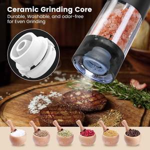 Molinos de Sal y Pimienta Automáticos y Manuales con Ajuste de Grosor, Juego de Molinillos por Gravedad con Base, Venta al Por Mayor - Product Image 5