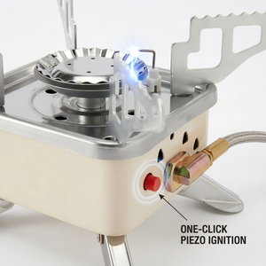 Outdoor Portable Folding Aluminum Alloy Camping Gas Stove for <b>Backpacking</b> Hiking Windproof Lotus Burner Piezo Ignition All - Product Image 5