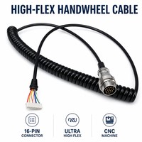 DC Brand Splice Model DC-8-6 CNC High Flex Handwheel Cable 16 Pin MPG Pulse Generator Special Spiral Protective Cable for CNC