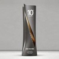 Trophée en cristal personnalisé avec gravure de texte, Employé d'Excellence, impression 3D, trophée en résine grise haut de gamme
