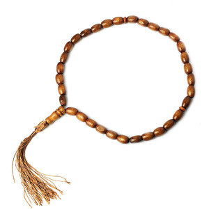 Vente en gros de 33 misbaha arabes du Moyen-Orient avec pompon, bracelet religieux unisexe en bois à perles elliptiques, bijoux de prière musulmans - Product Image 2