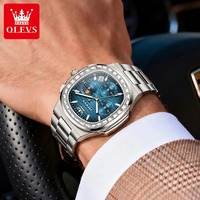 OLEVS 3739 Nouvelle Montre Homme Grand Cadran Carré Diamanté Analogique Quartz Classique Étanche Luxe