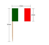 Logo personnalisé Papier Matériel Italie Drapeau Cure-Dents Petit Mini Bâton 2.5*3.5 cm Pays Picks pour Fête Décoration Gâteau