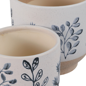 Vasi per piante dipinti a mano con foglie, di piccole e medie dimensioni, per interni ed esterni, decorazioni per la casa, vasi per fiori, eleganti contenitori per piante in ceramica - Product Image 5