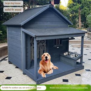 Luxuriöse Holz-Hundehütte Umweltfreundliches Nachhaltiges Outdoor-Hundehaus Zwinger Haustierbett Premium Großer Hundekäfig für Garten und Katzen - Product Image 1