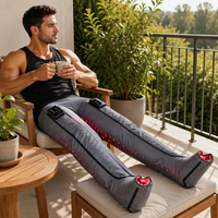 Masseur ergonomique à compression d'air pour les jambes entières, 6 chambres, chaleur, sans fil, type C, double contrôleur