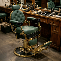 Imperial Green Gold Friseurstuhl Verstellbarer Barbierstuhl Multifunktionaler Hydraulischer Stuhl