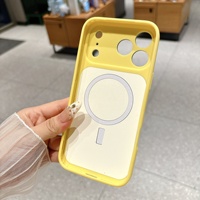 Coque de téléphone magnétique anti-chute avec protection d'objectif, couleur contrastée, en stock, pour iPhone 18 Pro Max 17 16 15 14 13