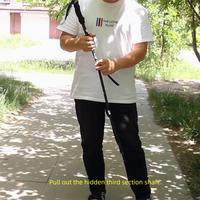 Bâtons de trekking pliants ultra courts en aluminium à cinq sections avec poignée EVA antidérapante canne de marche réglable pour la randonnée