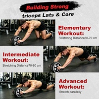 Kit de roues abdominales avec bandes de résistance, tapis de genou, corde à sauter, barre de pompes, équipement de gym à domicile pour la force et les exercices abdominaux