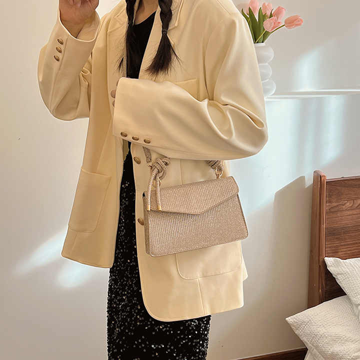 Diamond-Studded Rhinestone Underarm Bag