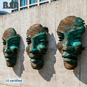 <span class=keywords><strong>Sculpture</strong></span> de paysage facial en bronze coulé sur mesure, <span class=keywords><strong>sculpture</strong></span> murale en bronze facial pour décoration extérieure - Product Image 1