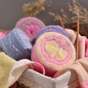 Gradient <span class=keywords><strong>Soie</strong></span> <span class=keywords><strong>Mohair</strong></span> Fil Teint Motif Doux Chandail Tissu Tricoté À La Main <span class=keywords><strong>Et</strong></span> Tissé À La Machine Fil Arc-En-Ciel DIY Boules <span class=keywords><strong>De</strong></span> Fil - Product Image 4