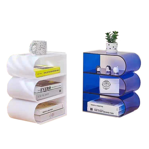 رف مجلات عصري لأثاث الفنادق والمكاتب، طاولة جانبية، رف كتب محمول من الأكريليك قابل للتثبيت على الحائط، صديق للبيئة مع ضمان لمدة 5 سنوات - Product Image 3