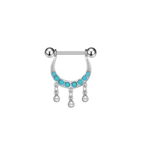 Anillo de pecho bohemio de acero inoxidable con circonita incrustada, joyería <span class=keywords><strong>para</strong></span> <span class=keywords><strong>piercing</strong></span> de pezón, regalo <span class=keywords><strong>para</strong></span> bodas, compromisos y fiestas - Product Image 6