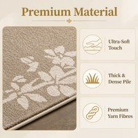 Wabi-Sabi Minimalistischer Brauner Teppich Maßgefertigter Weißer Blumenmuster-Teppich Rutschfest Verschleißfest Waschbar Innenbereich-Bodenteppiche OEM