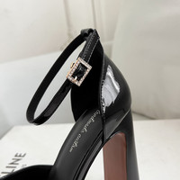 OEM/ODM Ultra Hohe Plateau-Slingback-Sandalen für Damen aus Rindsleder mit Schafsfell-Futter, Bequem für Alltag, Arbeit und Bühne, Großhandel