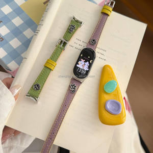 14mm pour <span class=keywords><strong>Xiaomi</strong></span> Band 10 9 <span class=keywords><strong>8</strong></span> Chien Griffe Motif Litchi Motif Broche Fermoir Bande Bracelet Bracelet Montre Bracelet Miband Huaweiband - Product Image 2