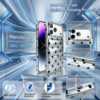 Coques de téléphone portable tendance, coque de téléphone en éponge à pois pour iPhone 15 Pro Max, personnalisable, antichoc, utilisation quotidienne, coque de protection