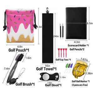 Pochette haut de gamme en cuir pour marqueurs de golf et objets de valeur, avec cordon de serrage et doublure en velours - Product Image 5