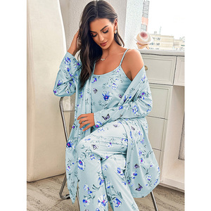 Nuovo Set Tre Pezzi Autunno-Inverno per Casa: Canottiere, Biancheria Intima, Pantaloni e Camicie <span class=keywords><strong>da</strong></span> <span class=keywords><strong>Notte</strong></span> per <span class=keywords><strong>Donna</strong></span> - Product Image 2