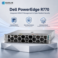Serveur Dell R770 2U Haute Densité, 40x EDSFF NVMe, Stockage Direct PCIe 5.0, Double Alimentation 3200W, Serveur Rack pour Bases de Données Cloud Edge