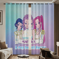 Rideau de douche imperméable en polyester imprimé en 3D Kpop Digital