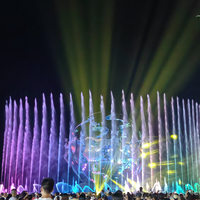 Fontaine à cascade LED en acier inoxydable personnalisée, programmable, numérique, pour une utilisation en extérieur dans les jardins, les piscines, les parcs