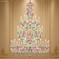 Lustre en verre de Murano artisanal Zeal Lighting, design floral, suspension LED pour hôtel, villa, restaurant, bureau, vente en gros