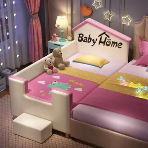 Hot Sale Phantasie Schönheit 150 cm 180 cm 3 bis 10 Jahre alte Kinder Leder couch Kinder Cartoon Bett für Baby