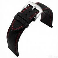 Bracelets de montre hybrides faits main Lionorm, en nylon, toile, cuir véritable, toile de voile, souples, 20 mm, 22 mm