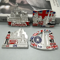 Nouveauté Personnalisée Aimants de Réfrigérateur Souvenirs Touristiques de Londres en Métal 3D de Haute Qualité Cadeau de Voyage de Londres Aimant de Frigo Vente en Gros