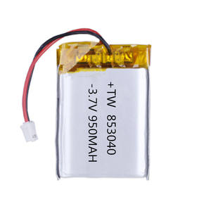 Lithium polymer 853040 3,7 V 950mAh LiPo battery for GPS tracker MP3 - Product Image 1