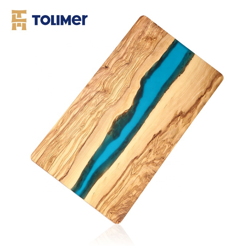 Оптовая продажа, индивидуальная популярная кухонная Роскошная доска большого размера из эпоксидной смолы, разделочная доска из оливкового дерева акации