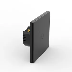 EU Standard 86 Electric 10A 110-240V Black Tuya Touch Glass Smart Wall Light Switch Board for Wall