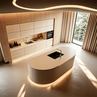 Meuble de cuisine en bois sur mesure blanc pour toute la maison, unité d'évier, mobilier de cuisine moderne pour appartement, armoire de cuisine